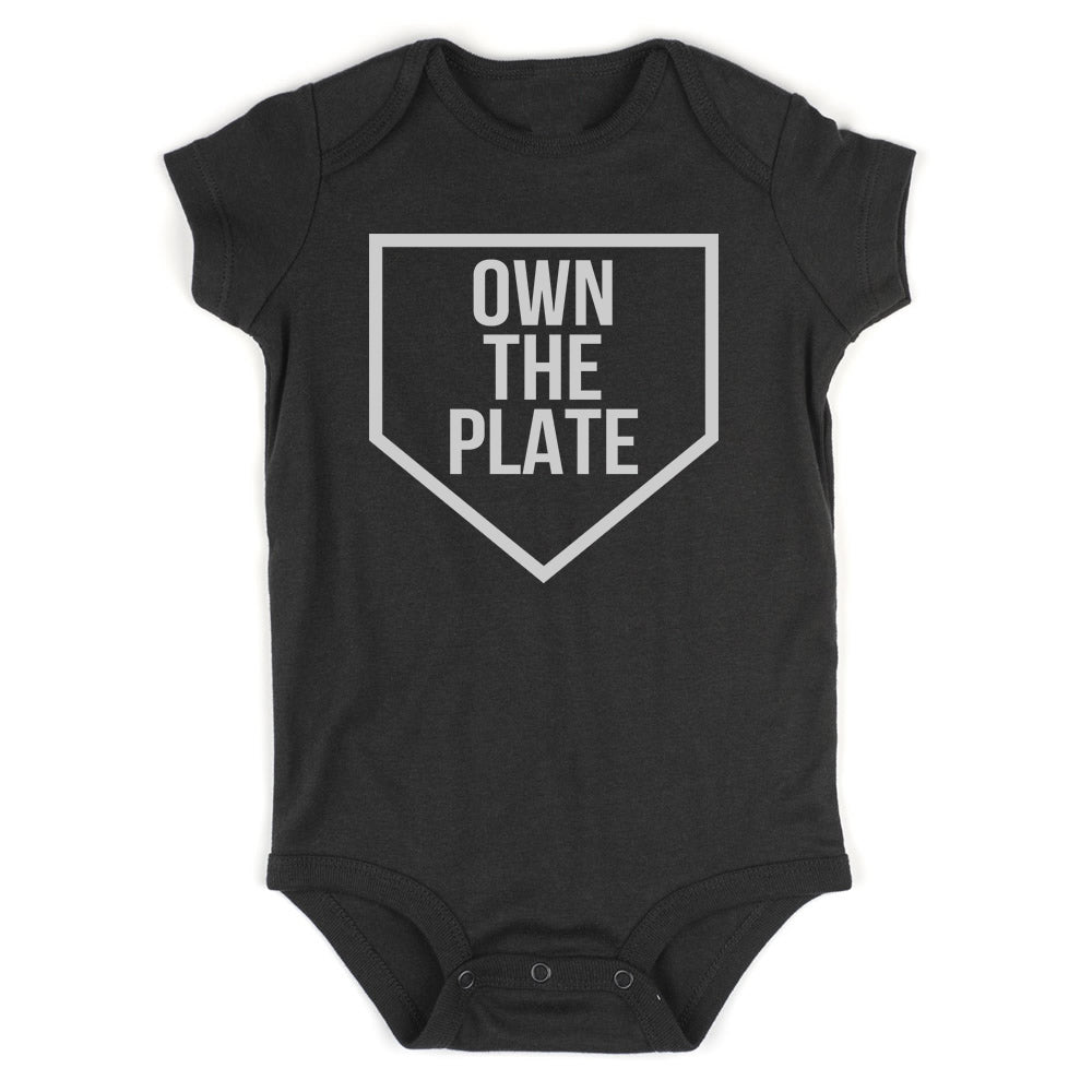 Own The Plate Sports Baby Bodysuit One Piece Black