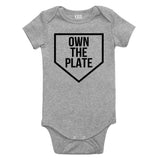 Own The Plate Sports Baby Bodysuit One Piece Grey