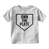 Own The Plate Sports Baby Toddler Short Sleeve T-Shirt Grey