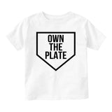 Own The Plate Sports Baby Toddler Short Sleeve T-Shirt White