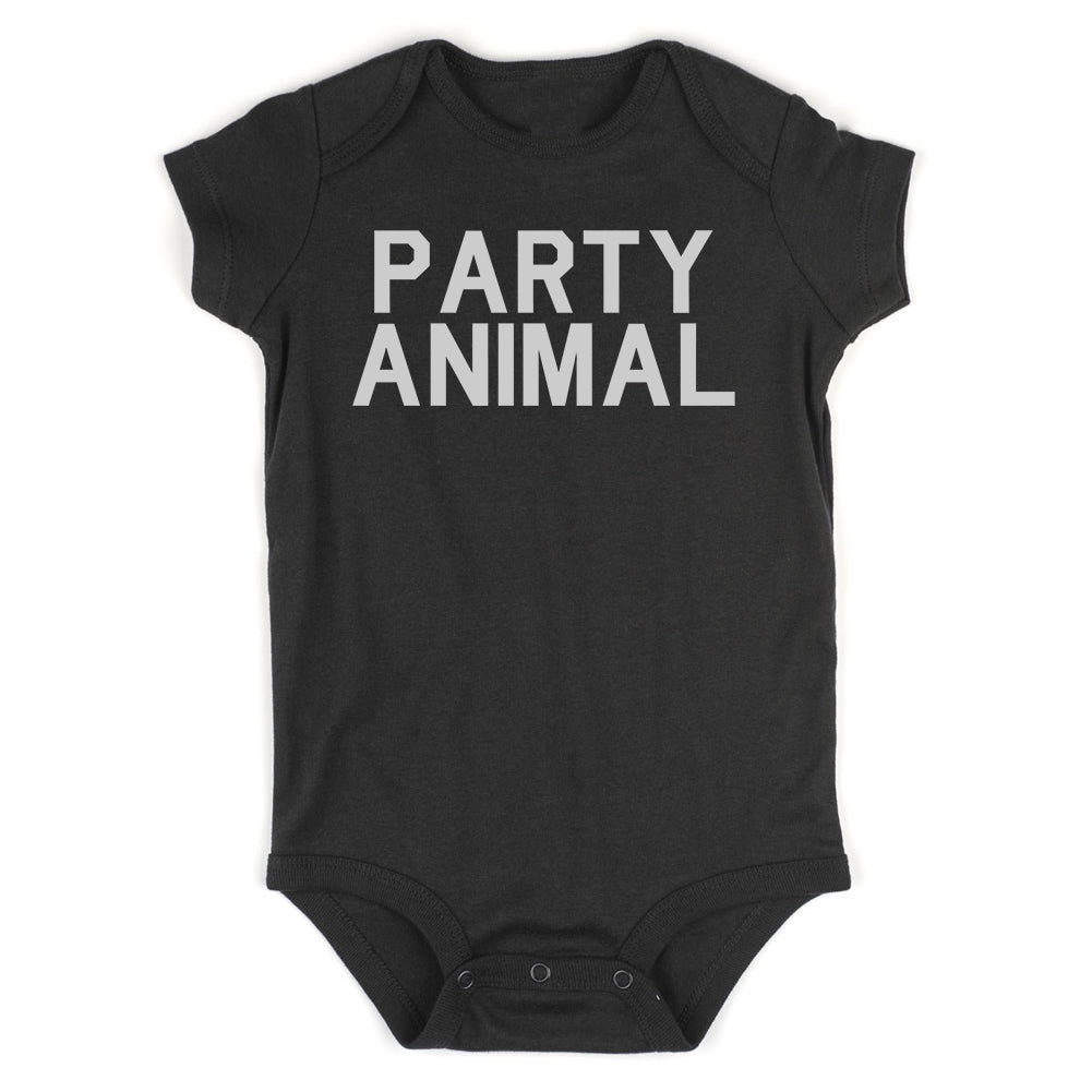 Party Animal Fun Birthday Infant Baby Boys Bodysuit Black