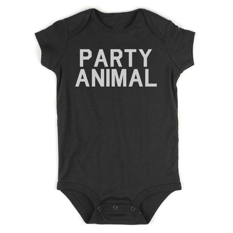 Party Animal Fun Birthday Infant Baby Boys Bodysuit Black