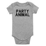 Party Animal Fun Birthday Infant Baby Boys Bodysuit Grey