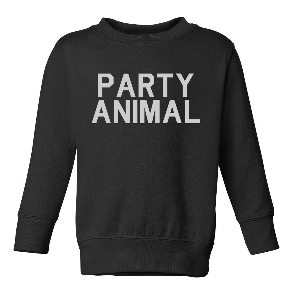 Party Animal Fun Birthday Toddler Boys Crewneck Sweatshirt Black