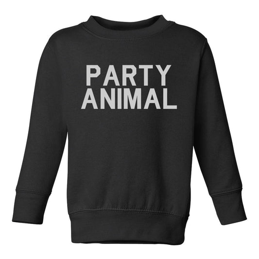 Party Animal Fun Birthday Toddler Boys Crewneck Sweatshirt Black