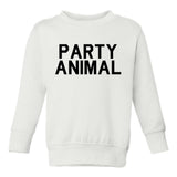 Party Animal Fun Birthday Toddler Boys Crewneck Sweatshirt White