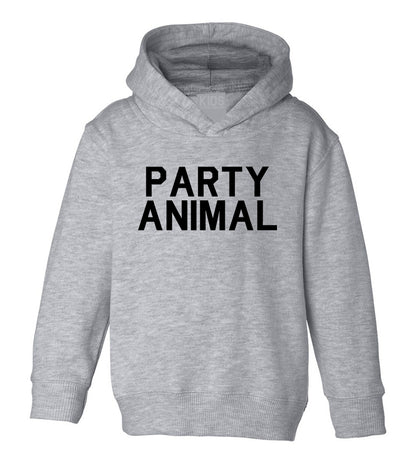 Party Animal Fun Birthday Toddler Boys Pullover Hoodie Grey