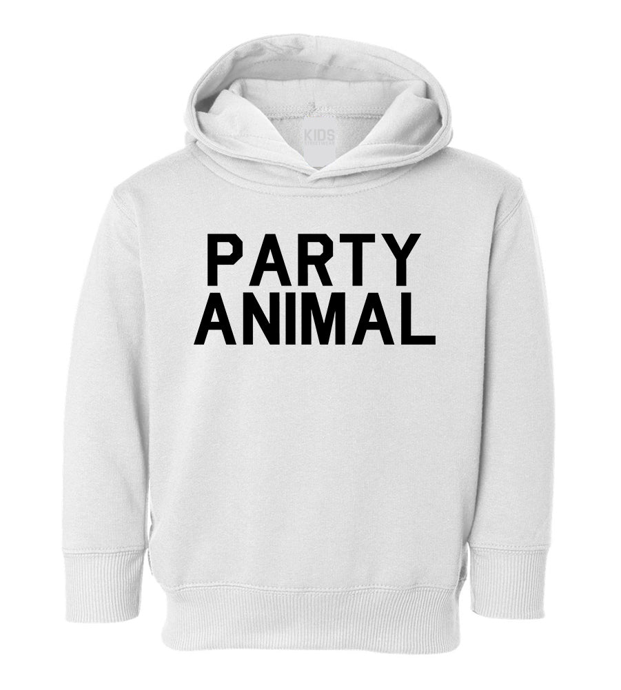 Party Animal Fun Birthday Toddler Boys Pullover Hoodie White