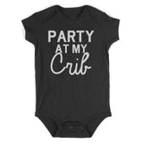 Party At My Crib Baby Bodysuit One Piece Black