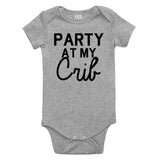 Party At My Crib Baby Bodysuit One Piece Grey