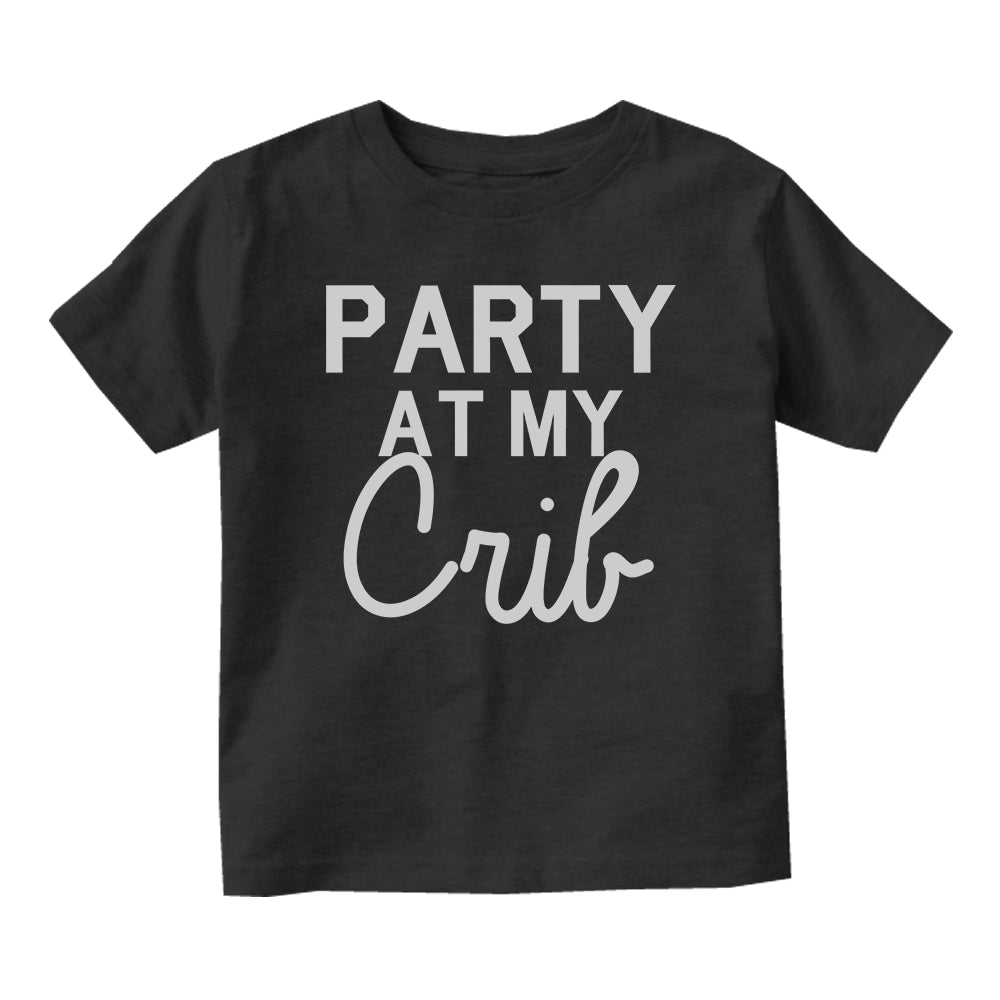 Party At My Crib Baby Infant Short Sleeve T-Shirt Black