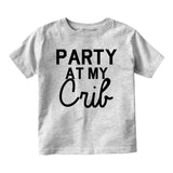 Party At My Crib Baby Toddler Short Sleeve T-Shirt Grey