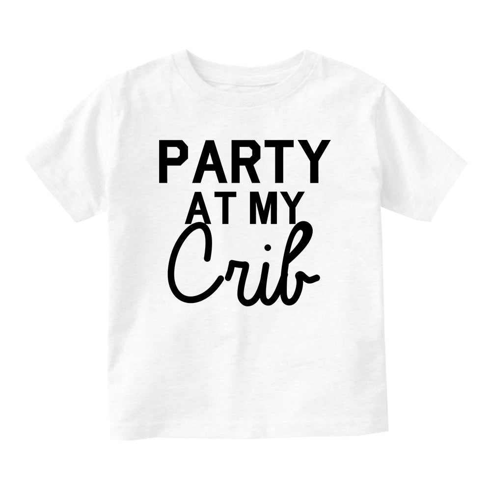 Party At My Crib Baby Infant Short Sleeve T-Shirt White