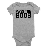 Pass The Boob Milk Infant Baby Boys Bodysuit Grey