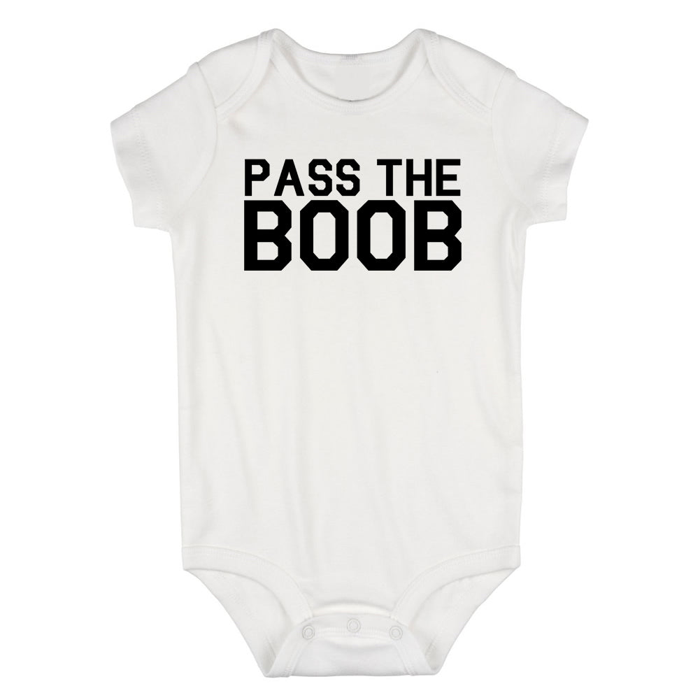 Pass The Boob Milk Infant Baby Boys Bodysuit White