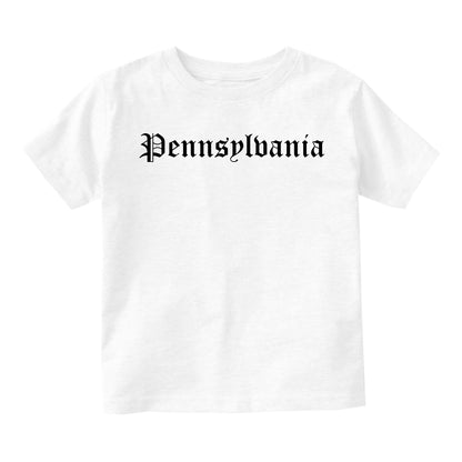 Pennsylvania State Old English Infant Baby Boys Short Sleeve T-Shirt White