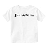 Pennsylvania State Old English Infant Baby Boys Short Sleeve T-Shirt White