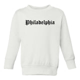 Philadelphia Pennsylvania PA Old English Toddler Boys Crewneck Sweatshirt White