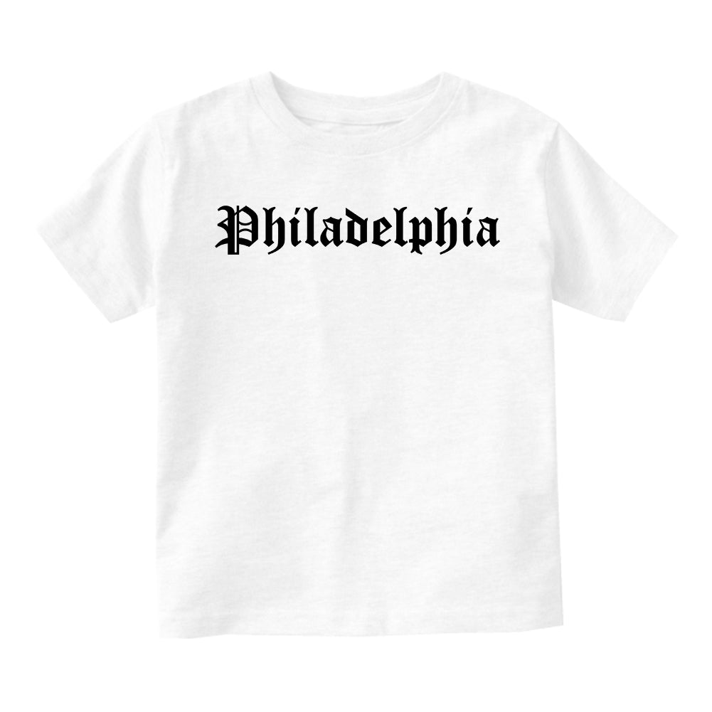 Philadelphia Pennsylvania PA Old English Toddler Boys Short Sleeve T-Shirt White