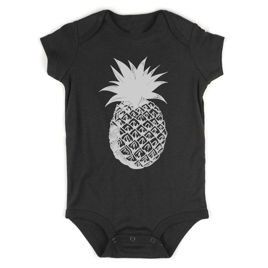 Pineapple Fruit Infant Baby Boys Bodysuit Black