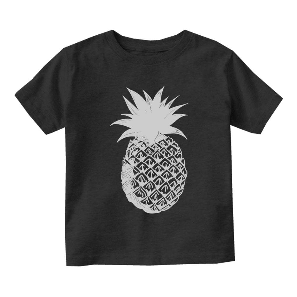 Pineapple Fruit Infant Baby Boys Short Sleeve T-Shirt Black