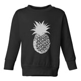 Pineapple Fruit Toddler Boys Crewneck Sweatshirt Black