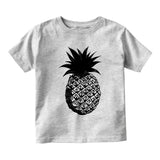 Pineapple Fruit Toddler Boys Short Sleeve T-Shirt Grey