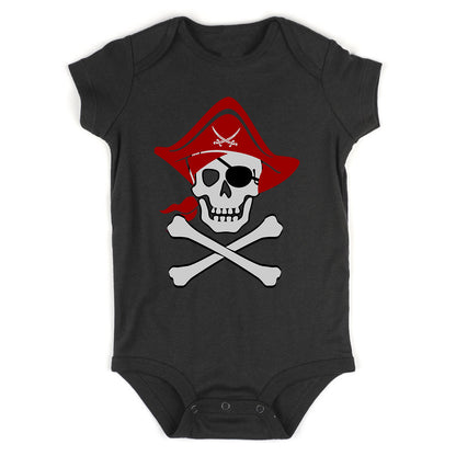 Pirate Skull And Crossbones Costume Infant Baby Boys Bodysuit Black