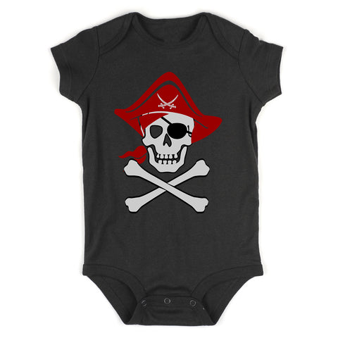 Pirate Skull And Crossbones Costume Infant Baby Boys Bodysuit Black