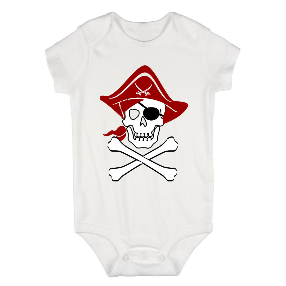 Pirate Skull And Crossbones Costume Infant Baby Boys Bodysuit White