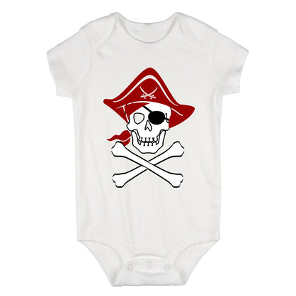 Pirate Skull And Crossbones Costume Infant Baby Boys Bodysuit White