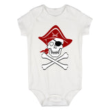 Pirate Skull And Crossbones Costume Infant Baby Boys Bodysuit White
