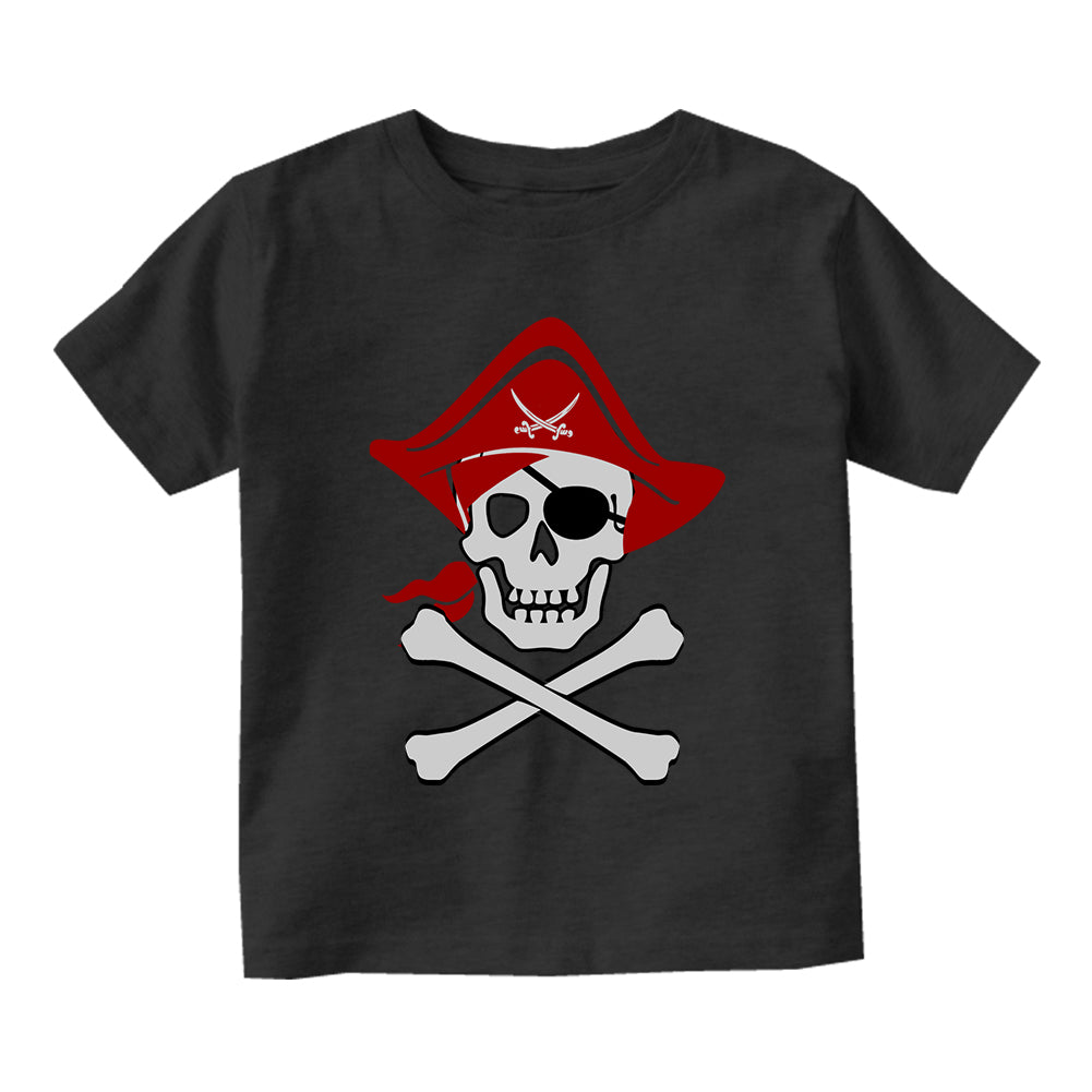 Pirate Skull And Crossbones Costume Infant Baby Boys Short Sleeve T-Shirt Black