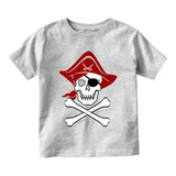 Pirate Skull And Crossbones Costume Infant Baby Boys Short Sleeve T-Shirt Grey