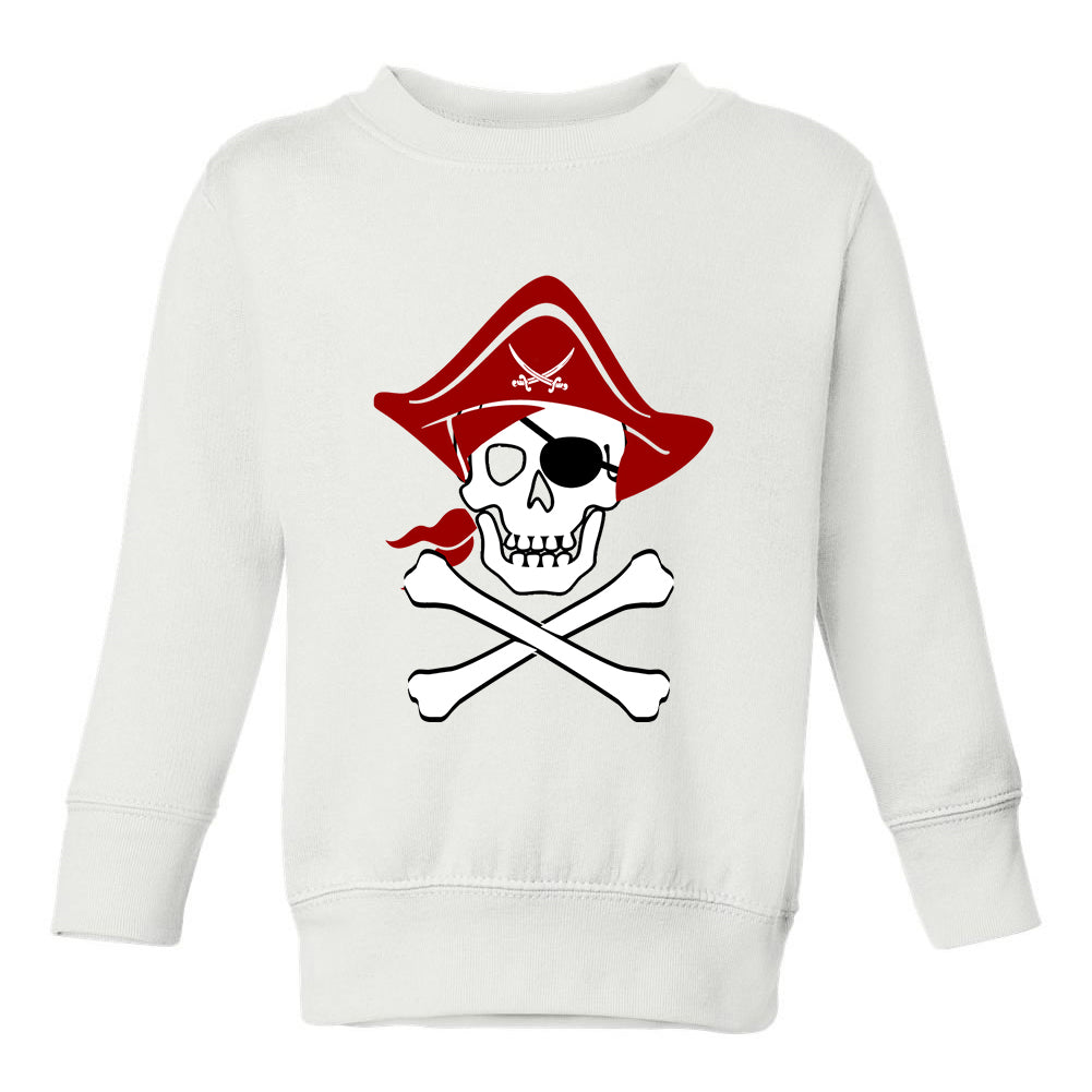 Pirate Skull And Crossbones Costume Toddler Boys Crewneck Sweatshirt White