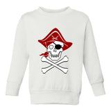 Pirate Skull And Crossbones Costume Toddler Boys Crewneck Sweatshirt White