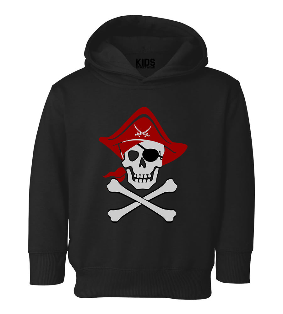 Pirate Skull And Crossbones Costume Toddler Boys Pullover Hoodie Black
