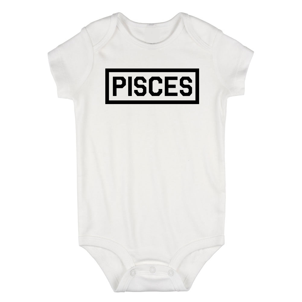 Pisces Horoscope Sign Infant Baby Boys Bodysuit White