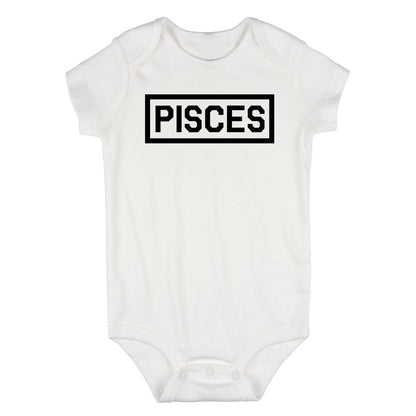 Pisces Horoscope Sign Infant Baby Boys Bodysuit White