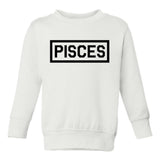 Pisces Horoscope Sign Toddler Boys Crewneck Sweatshirt White