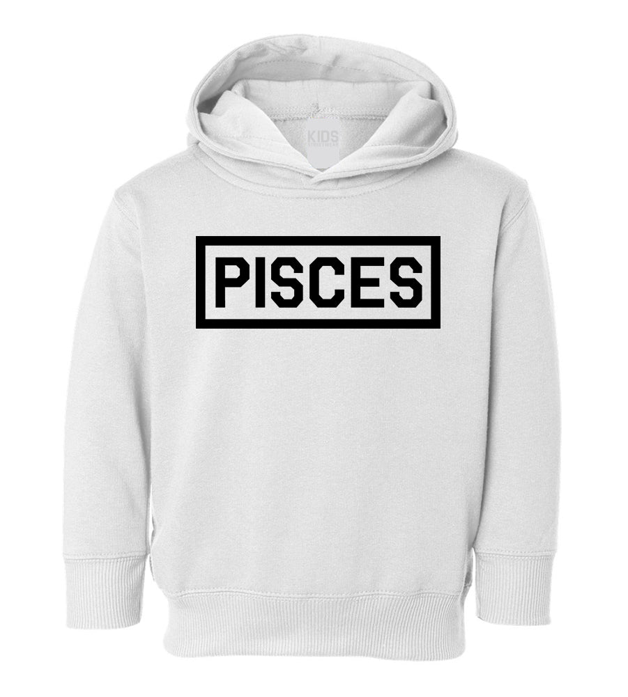 Pisces Horoscope Sign Toddler Boys Pullover Hoodie White