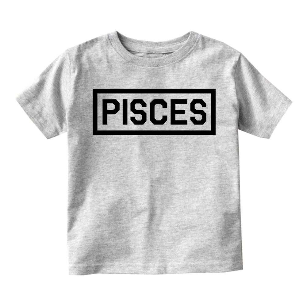 Pisces Horoscope Sign Toddler Boys Short Sleeve T-Shirt Grey
