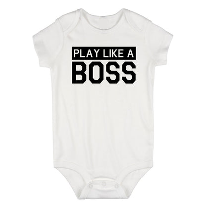 Play Like A Boss Infant Baby Boys Bodysuit White