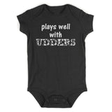 Plays Well With Udders Cow Print Infant Baby Boys Bodysuit Black