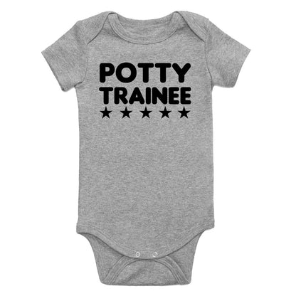Potty Trainee Training Infant Baby Boys Bodysuit Grey