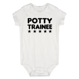 Potty Trainee Training Infant Baby Boys Bodysuit White