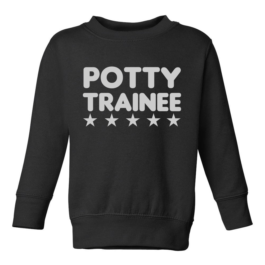 Potty Trainee Training Toddler Boys Crewneck Sweatshirt Black