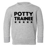 Potty Trainee Training Toddler Boys Crewneck Sweatshirt Grey