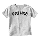 Prince Royalty African Font Infant Baby Boys Short Sleeve T-Shirt Grey