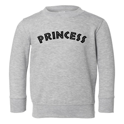 Princess Royalty African Font Toddler Girls Crewneck Sweatshirt Grey